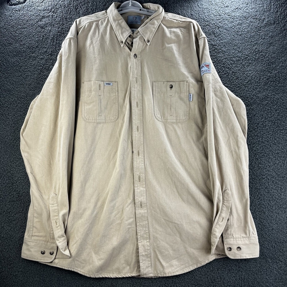 Tyndale Flame Resistant Work Jacket Shirt Size 3XL 9 CAL 2 CAT Khaki Tan Pocket